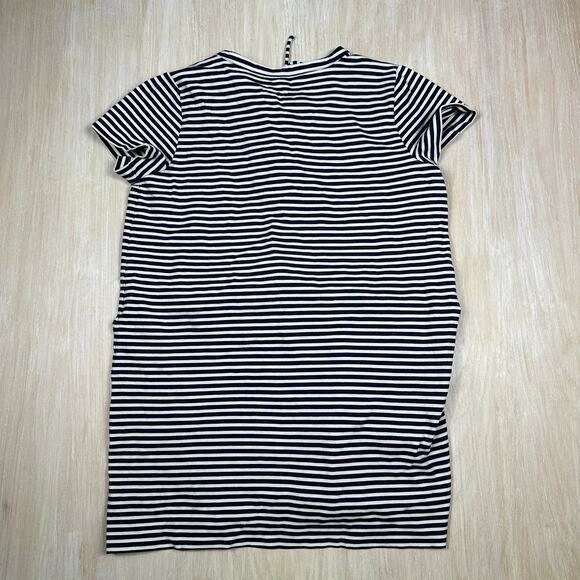 J Crew Navy White Stripe Lace Up T-Shirt Casual Nautical Short Sleeve Dress XL - Picture 13 of 16